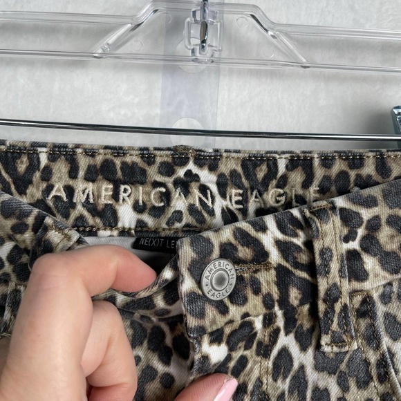 American Eagle Hi-Rise Jegging Stretch Pants Cheetah Leopard Animal Print Size 6 - Picture 4 of 14